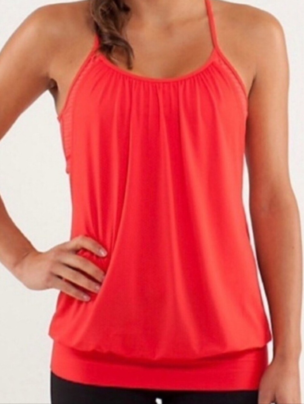 Lululemon No Limit Tank Love Red Slope Stripe Size 4